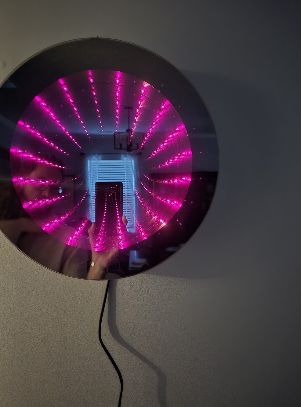 True Vintage 70s Op Art Infinity Mirror By Tunnel Lights Inc